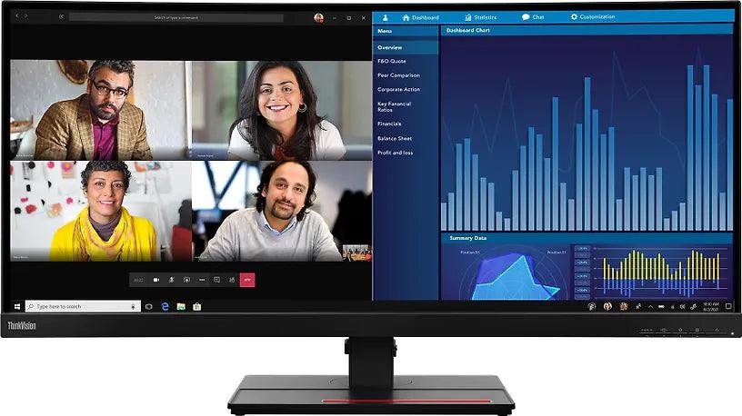LENOVO 34" P34W-20 CURVED WQHD IPS 21:9 HDMI/DP/USB-C(100W)/RJ45 - Lourun verkkokauppa