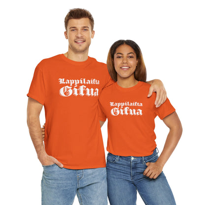 Lappilaista sisua, valkoinen retro teksti | 100% puuvillaa, unisex