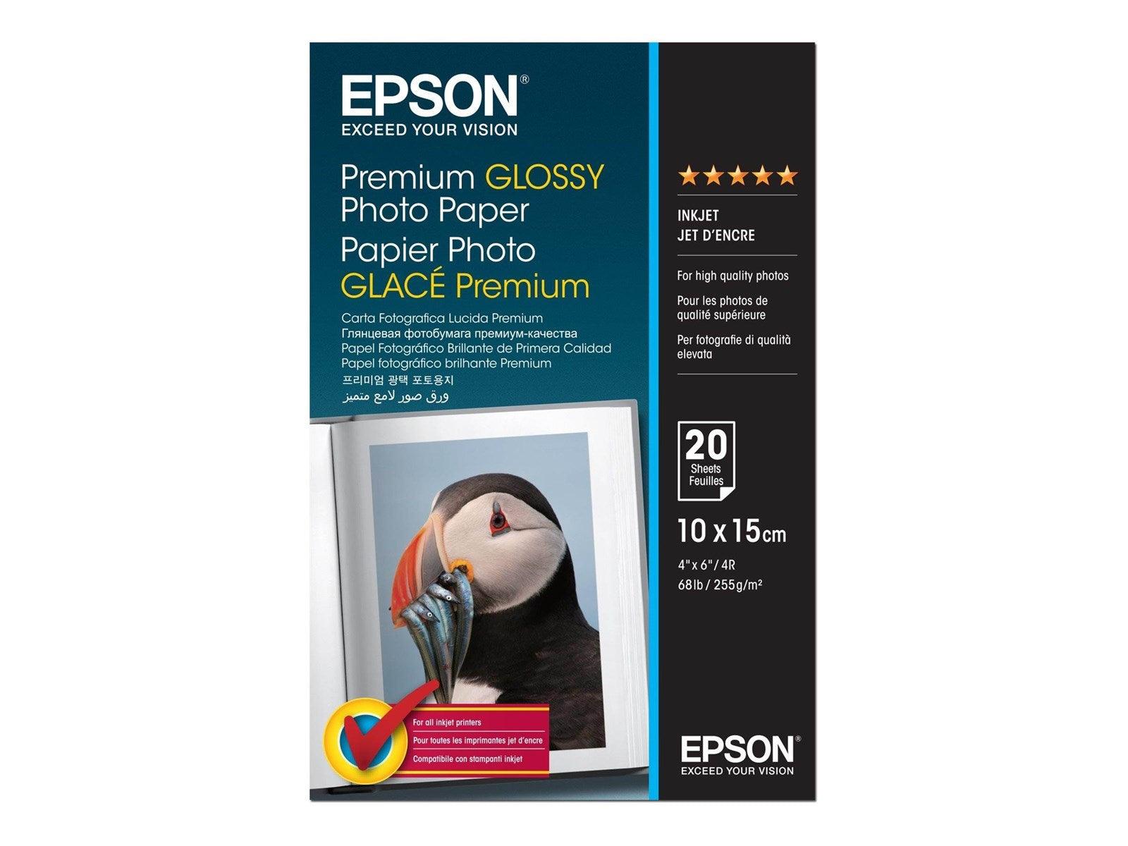 Epson Premium Glossy valokuvapaperi - 10x15cm - 20 arkkia - Lourun verkkokauppa