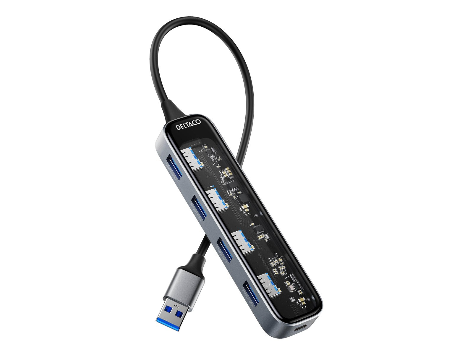 DELTACO USB-A Hub, 5 Gbit/s, 4x USB-A
