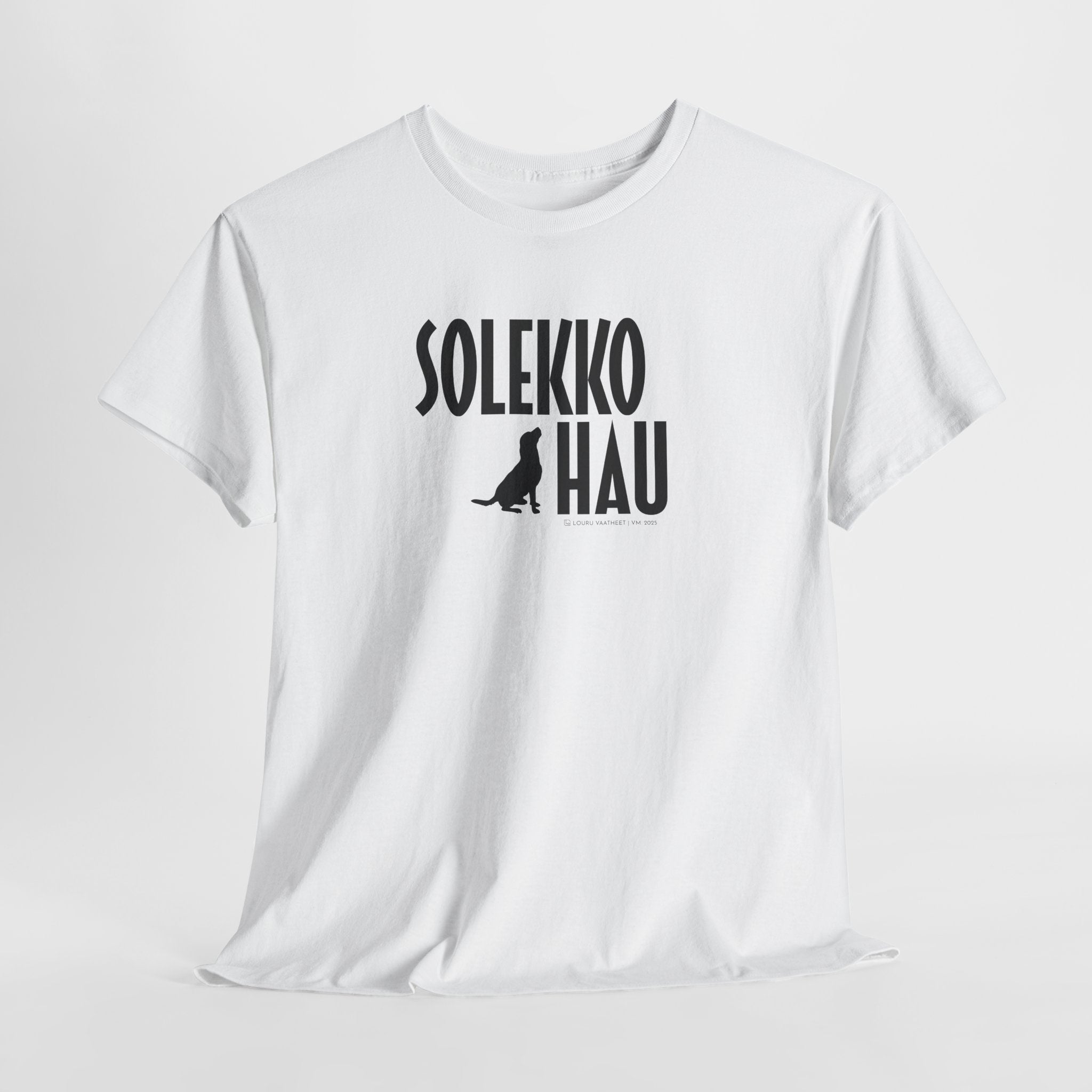 Solekko Hau t-paita, musta teksti | 100% puuvillaa, unisex