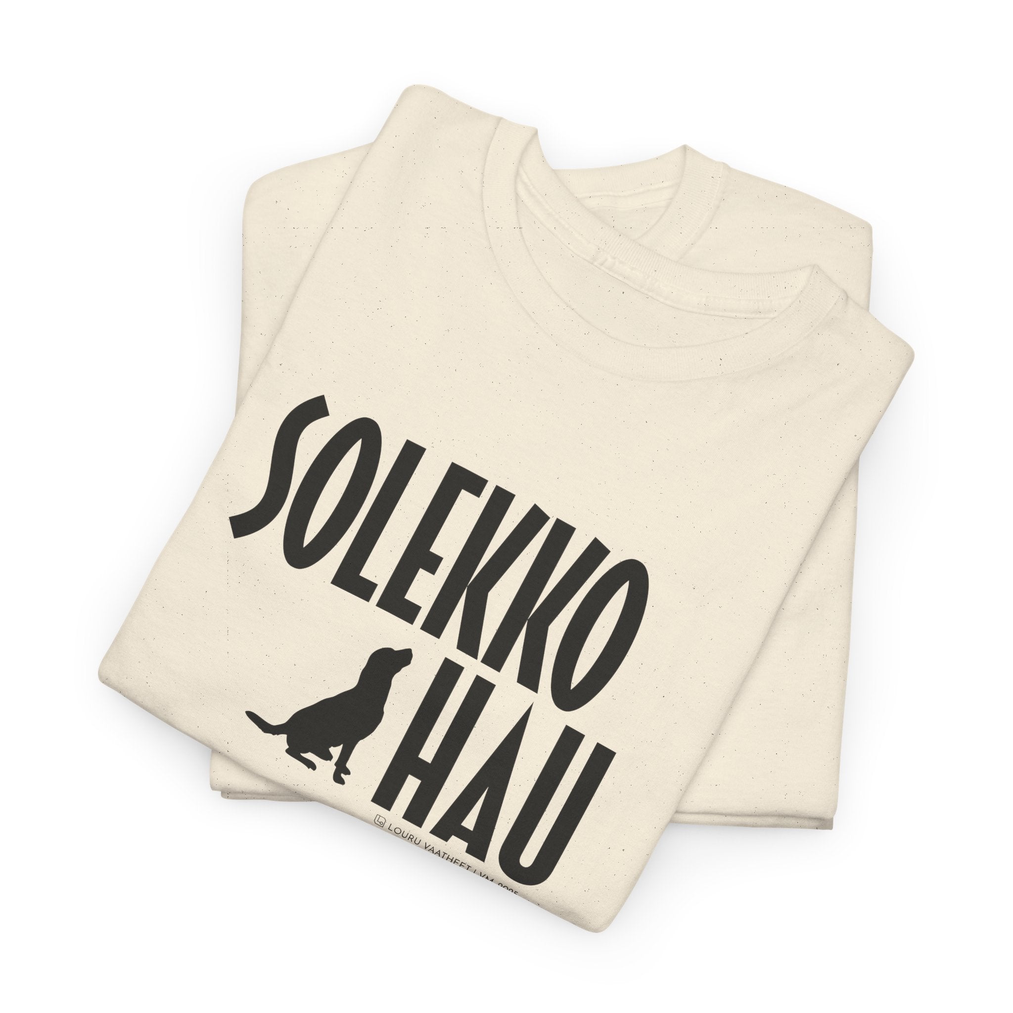 Solekko Hau t-paita, musta teksti | 100% puuvillaa, unisex
