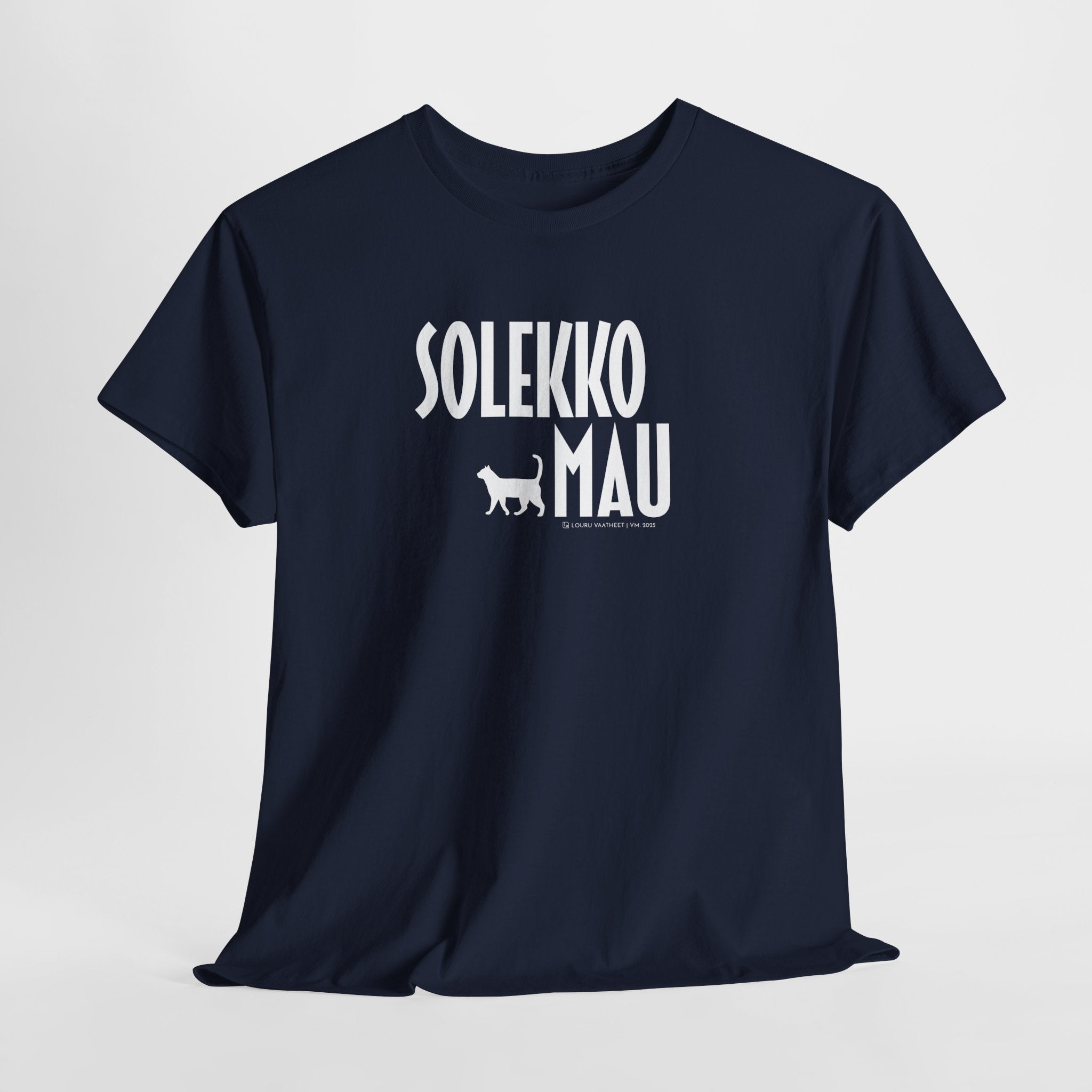 Solekko Mau t-paita, valkoinen teksti | 100% puuvillaa, unisex