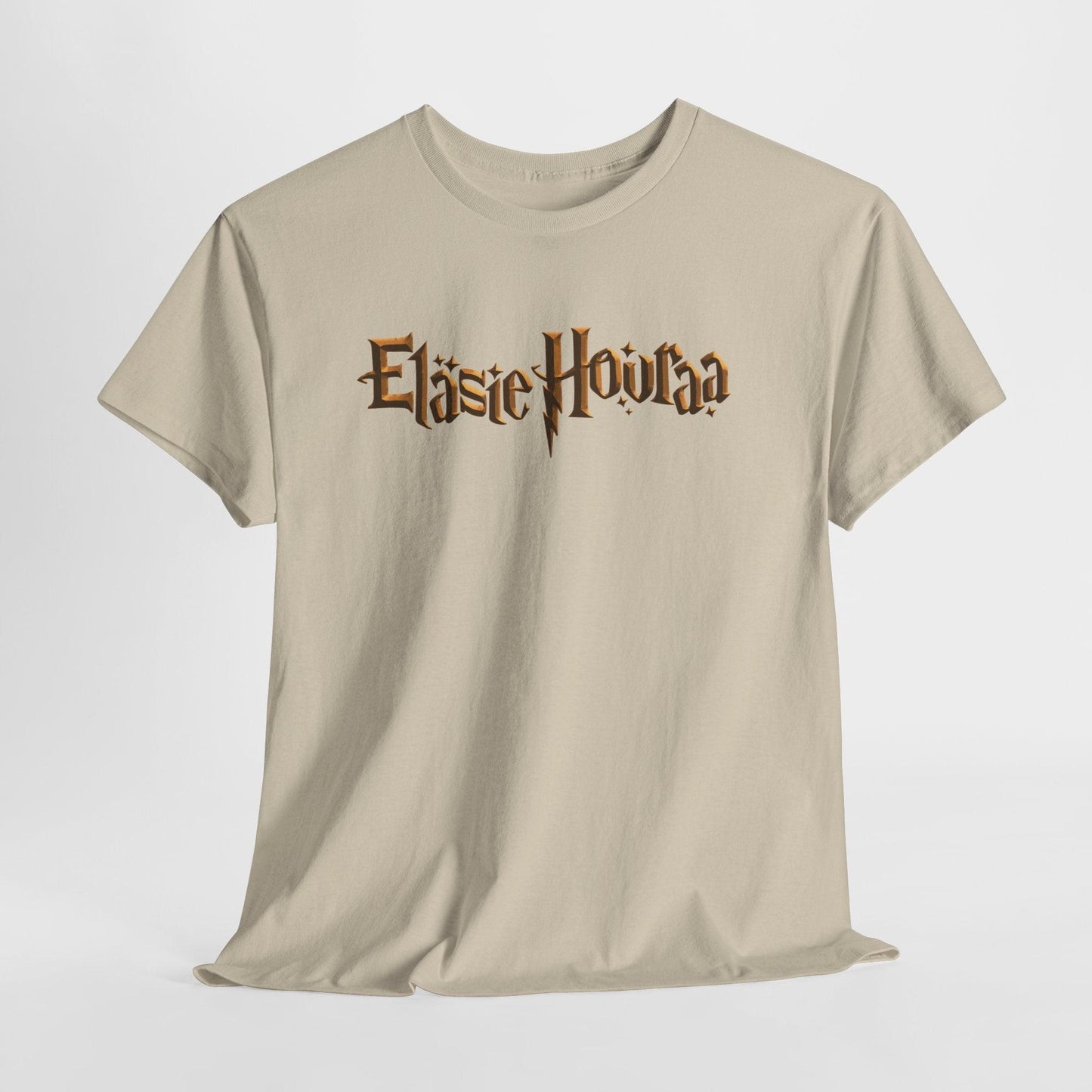 Eläsie Houraa t-paita, kultainen logo | 100% puuvillaa, unisex - Lourun verkkokauppa