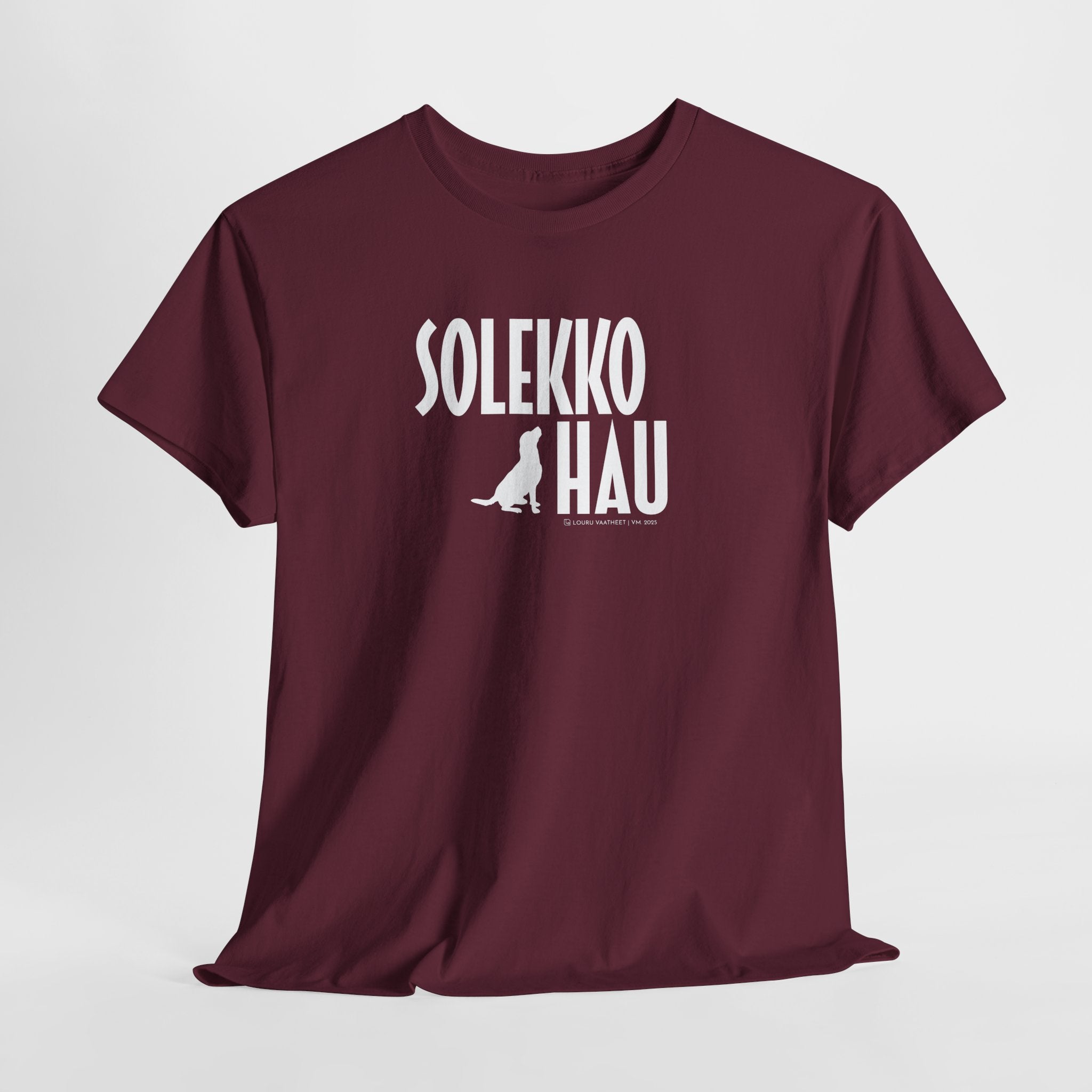 Solekko Hau t-paita, valkoinen teksti | 100% puuvillaa, unisex