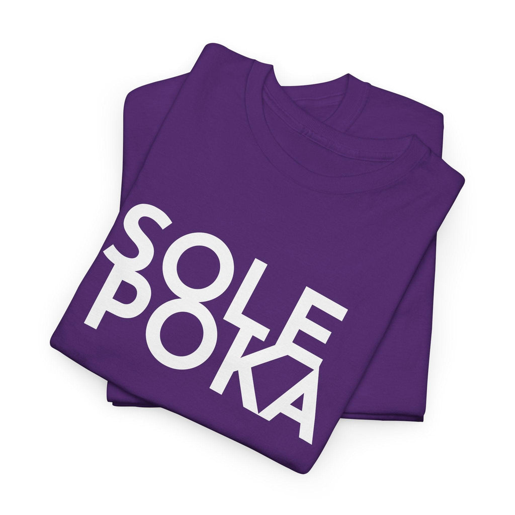 Sole Poka t-paita, valkoinen teksti | 100% puuvillaa, unisex - Lourun verkkokauppa