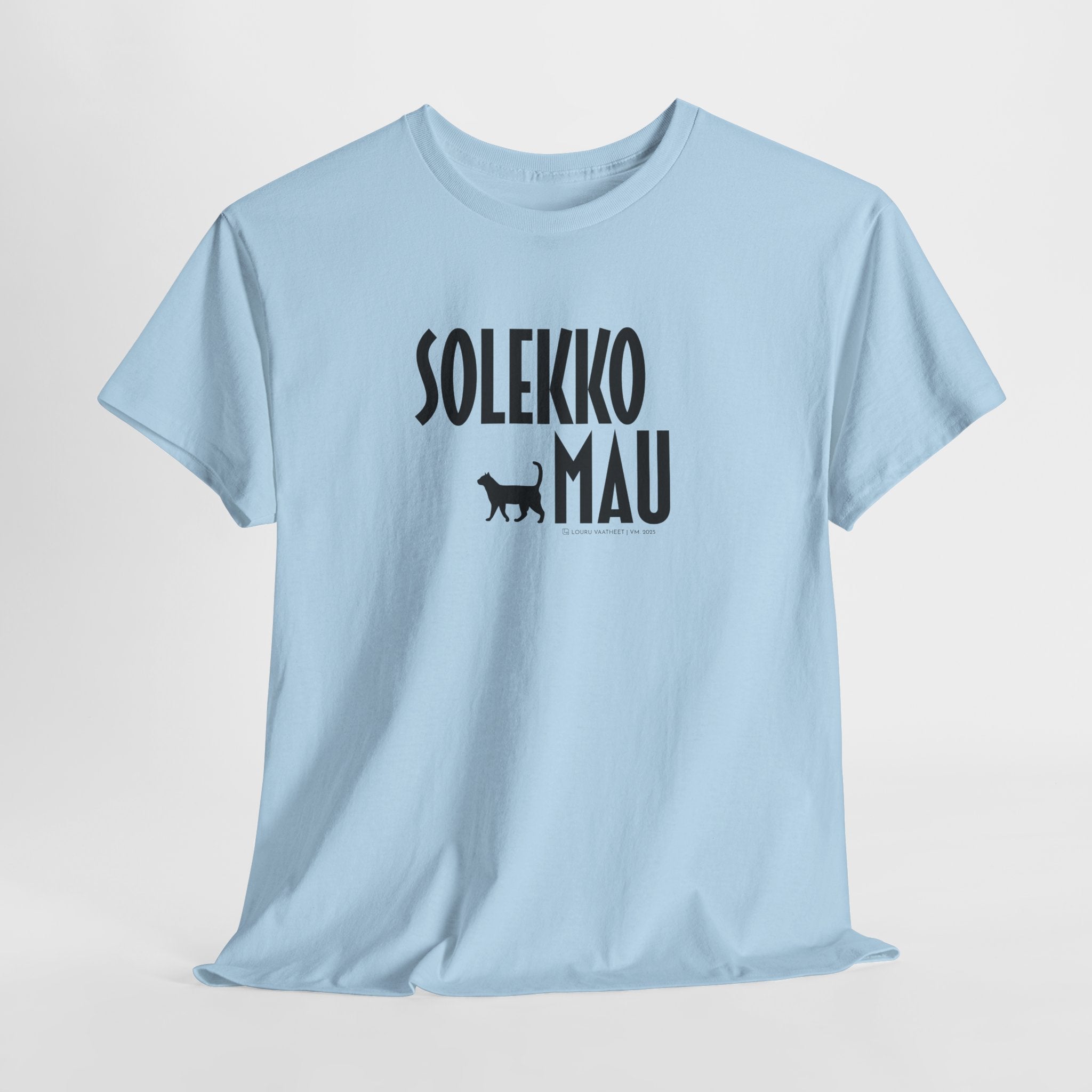 Solekko Mau t-paita, musta teksti | 100% puuvillaa, unisex