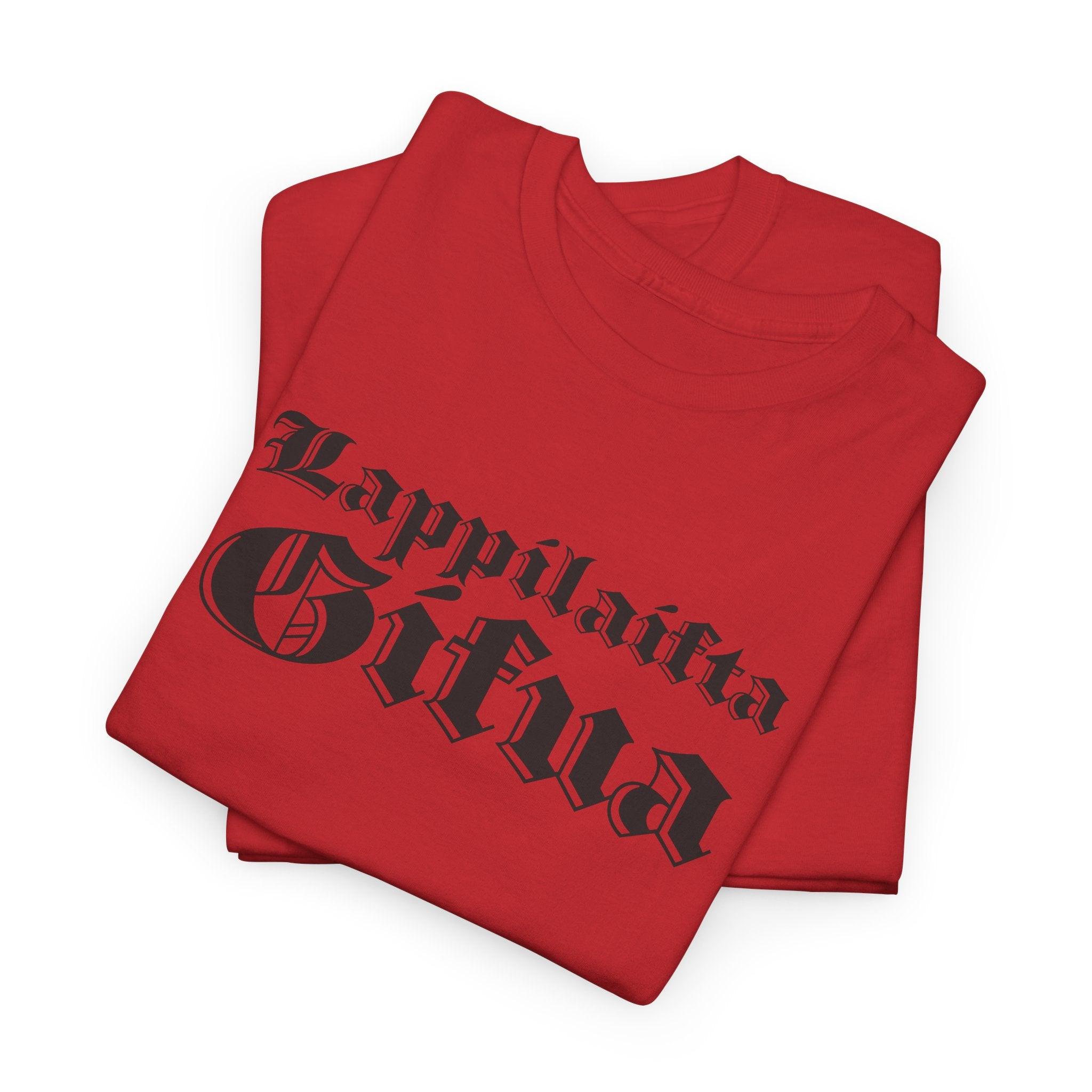 Lappilaista sisua t-paita, tumma retro teksti | 100% puuvillaa, unisex - Lourun verkkokauppa