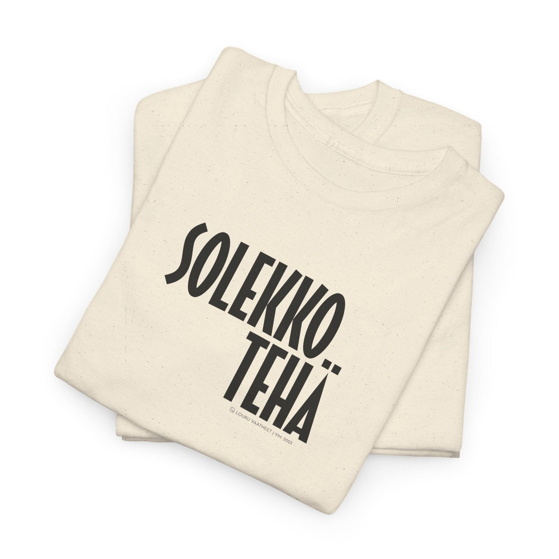 Solekko tehä t-paita, musta teksti | 100% puuvillaa, unisex - Lourun verkkokauppa