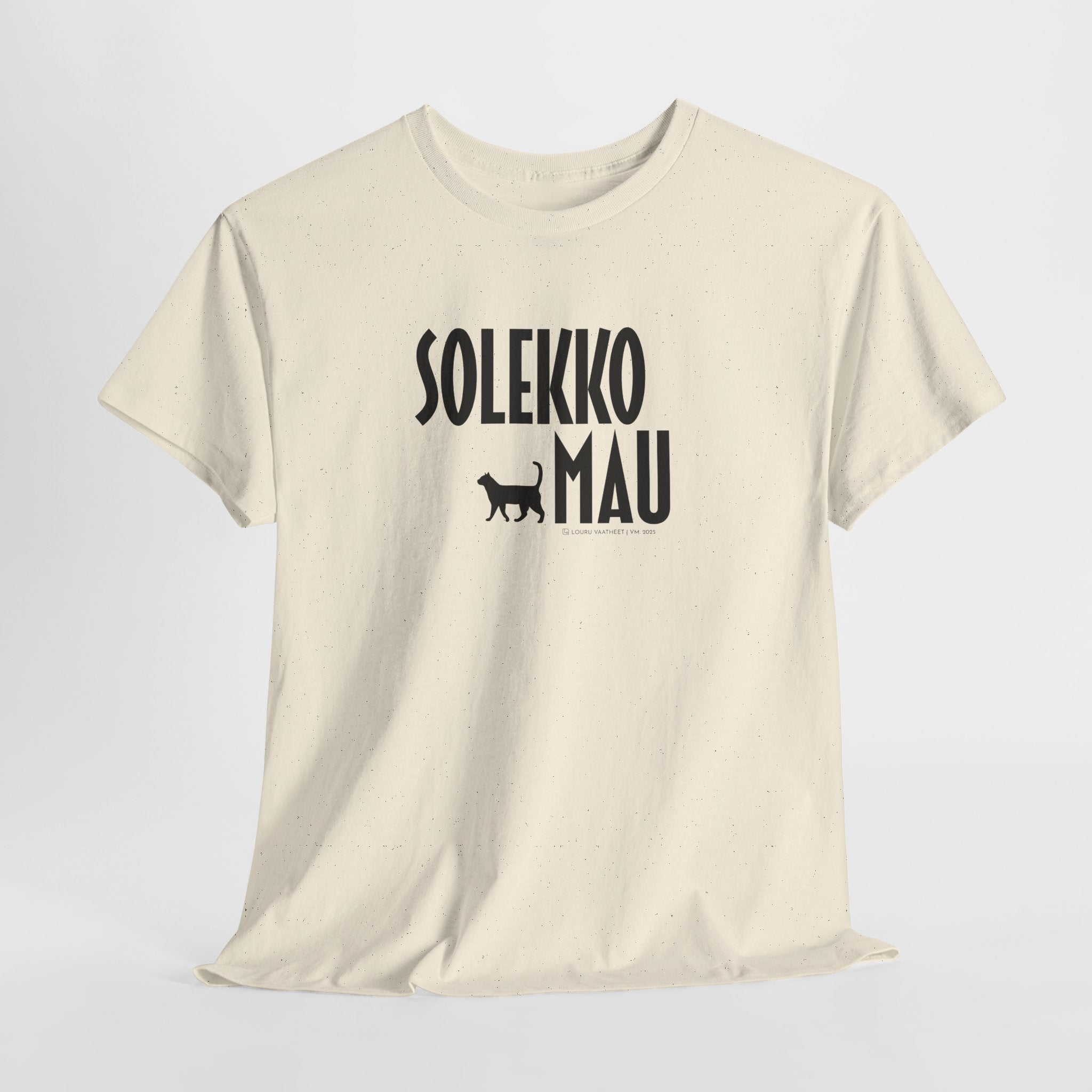 Solekko Mau t-paita, musta teksti | 100% puuvillaa, unisex