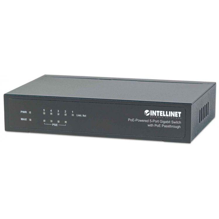 Intellinet 5-portin Gigabit Ethernet PoE+ Passthrough kytkin - Lourun verkkokauppa