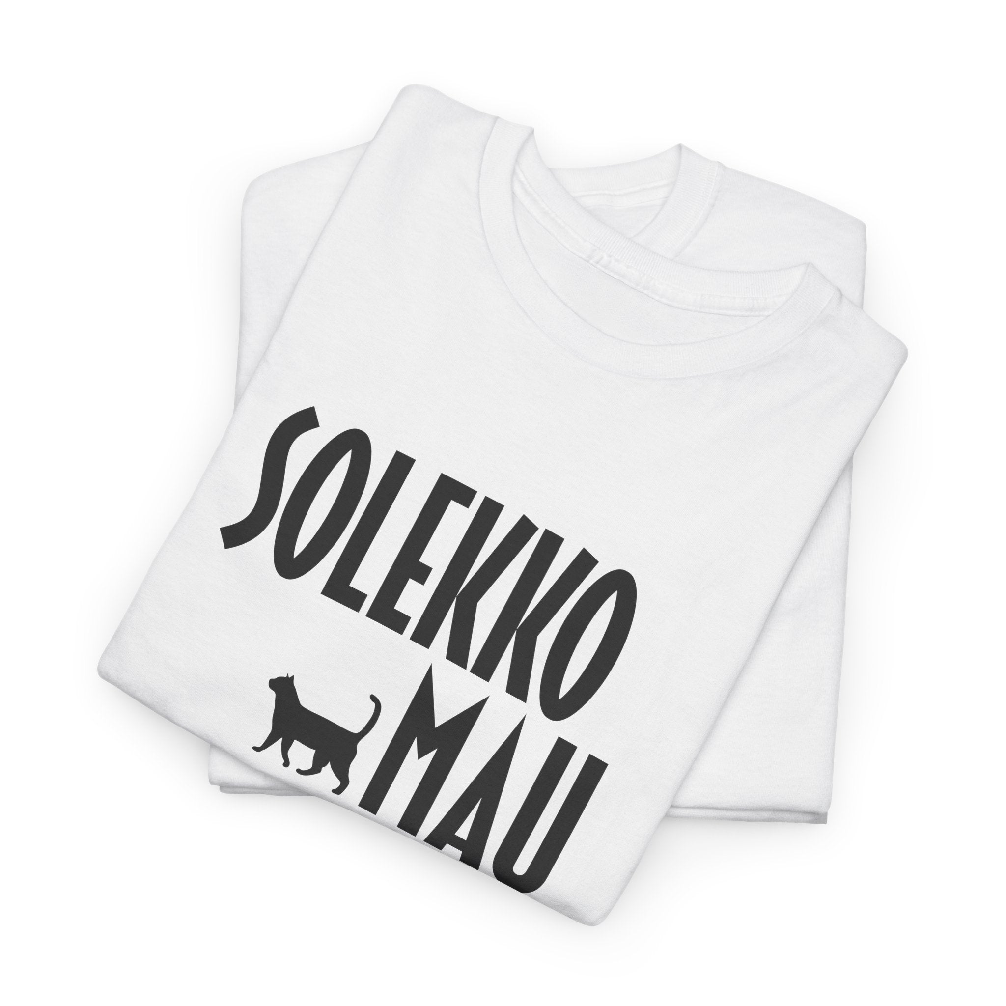 Solekko Mau t-paita, musta teksti | 100% puuvillaa, unisex
