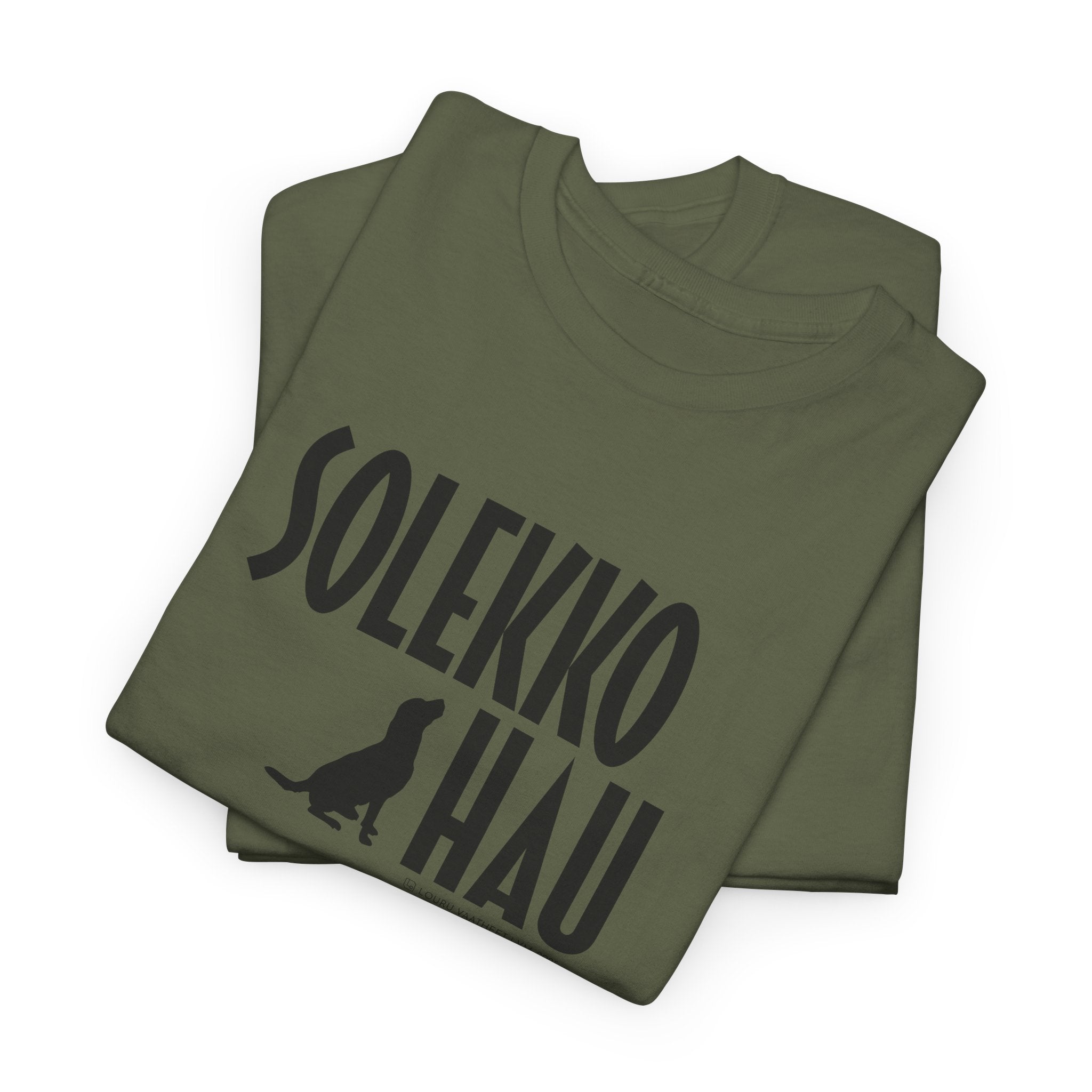 Solekko Hau t-paita, musta teksti | 100% puuvillaa, unisex