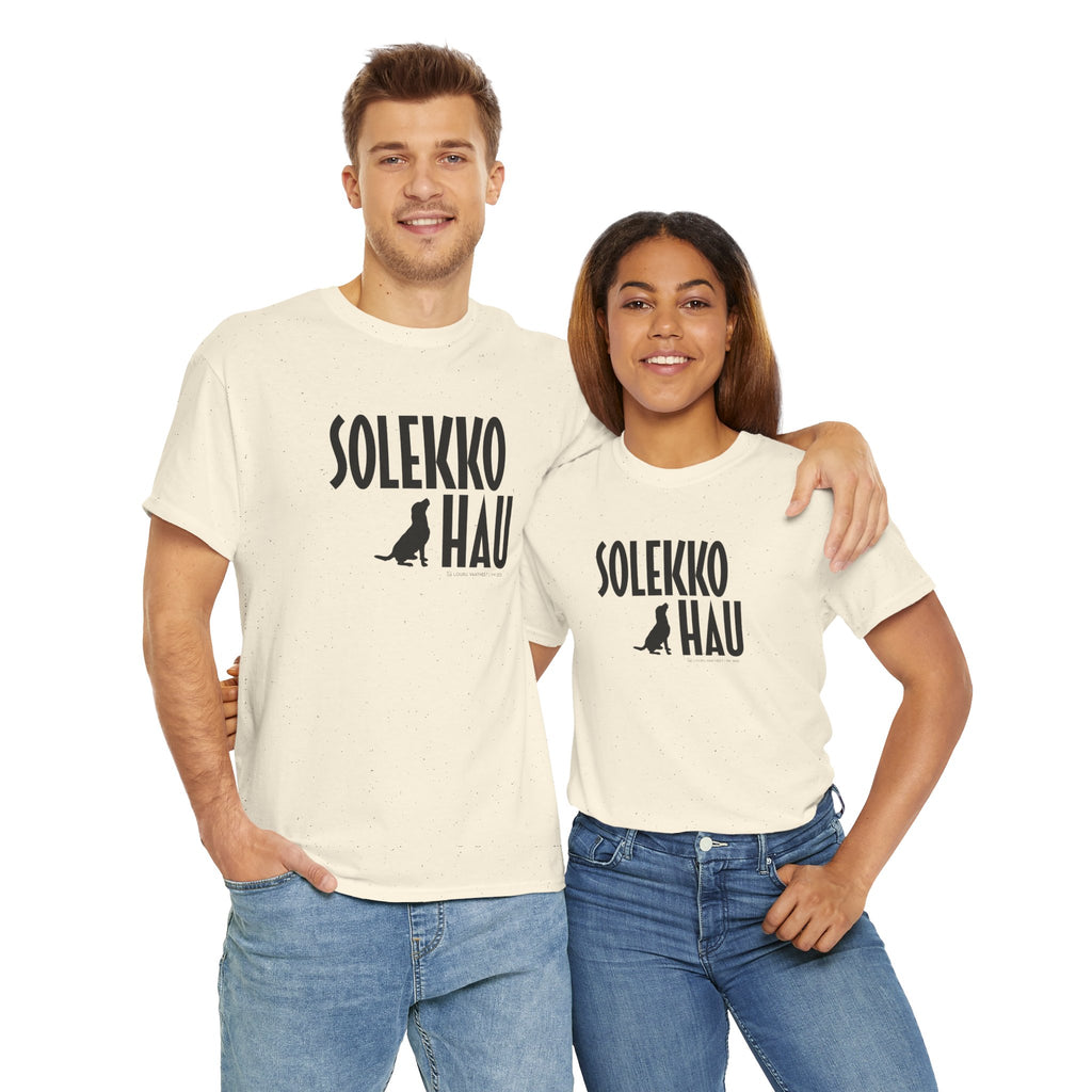 Solekko Hau t-paita, musta teksti | 100% puuvillaa, unisex