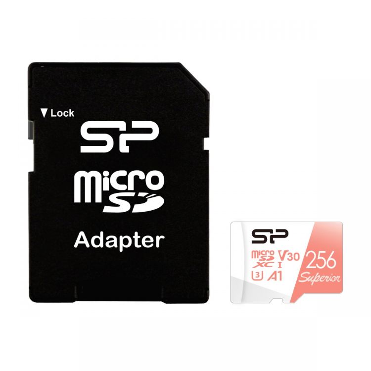 Silicon Power Superior V30 256GB microSDXC -kortti (SD-adapterilla)