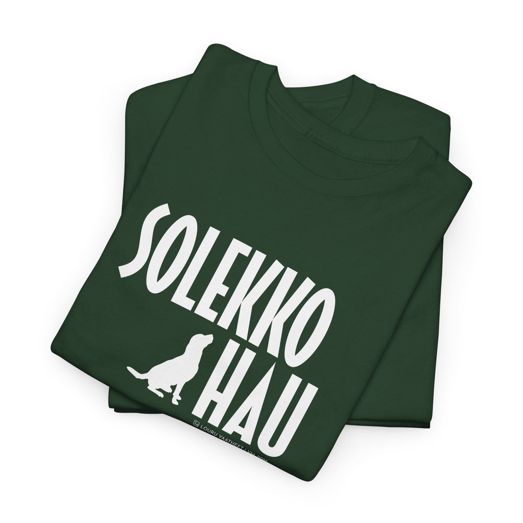 Solekko Hau t-paita, valkoinen teksti | 100% puuvillaa, unisex