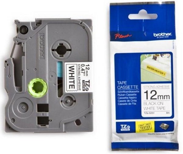 BROTHER TZE231 12mm musta valkoisella pohjalla, 8m