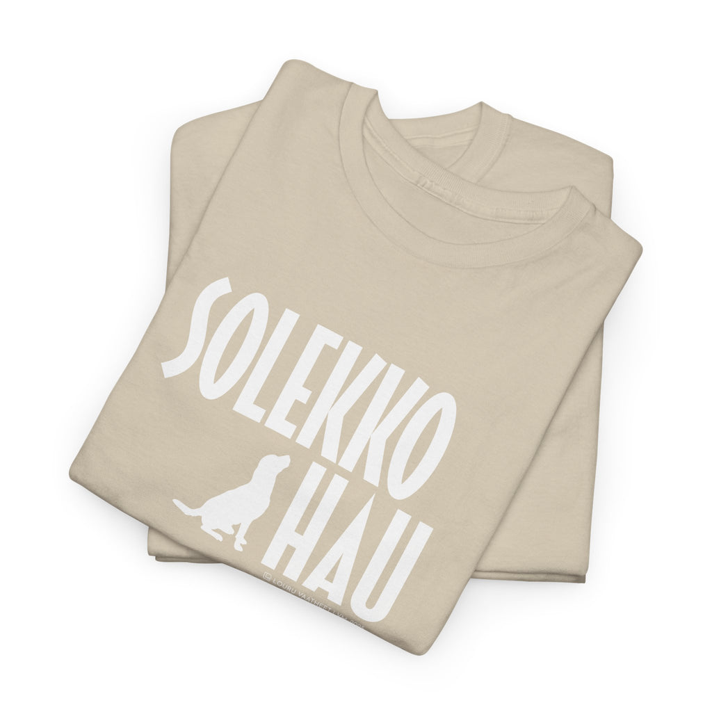 Solekko Hau t-paita, valkoinen teksti | 100% puuvillaa, unisex