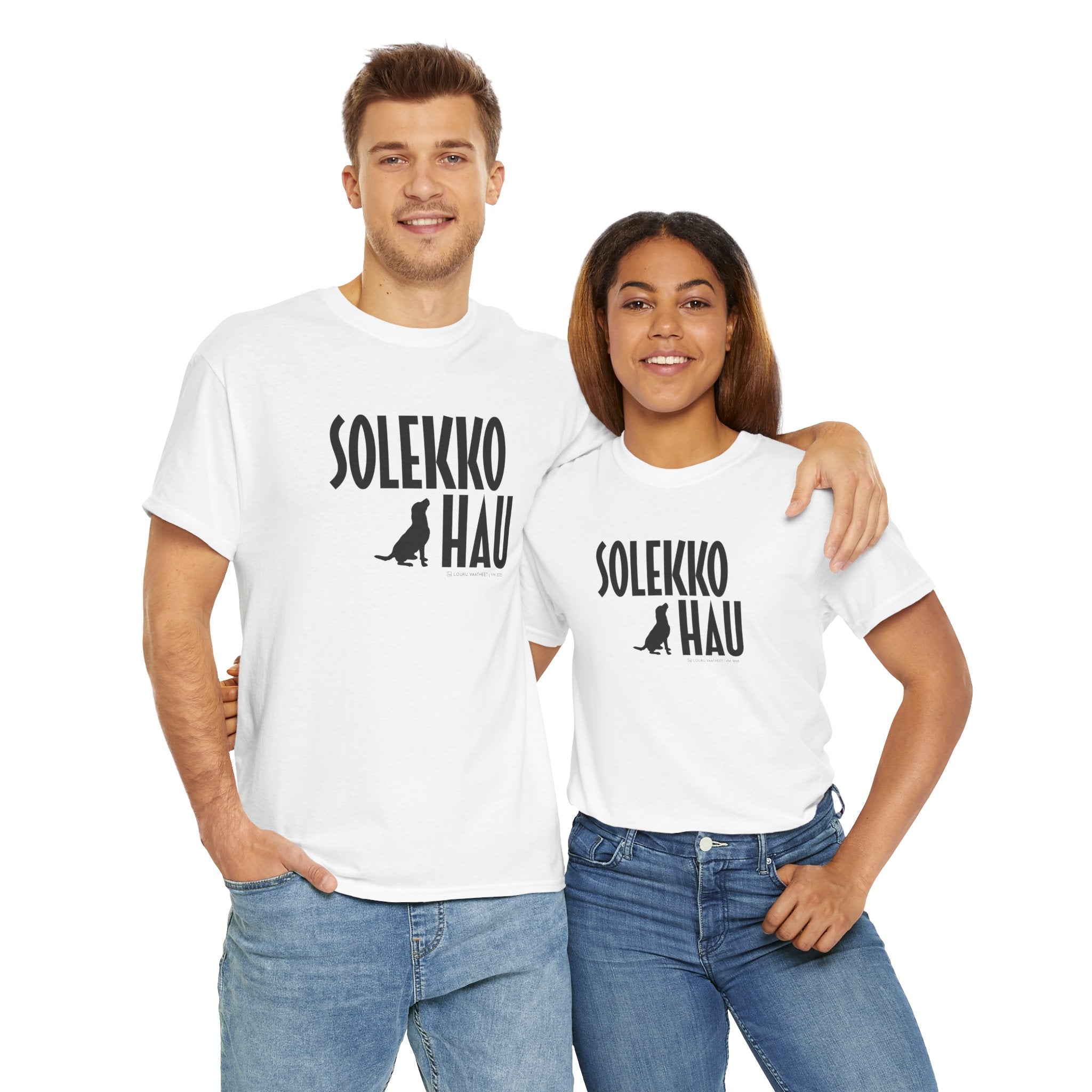 Solekko Hau t-paita, musta teksti | 100% puuvillaa, unisex