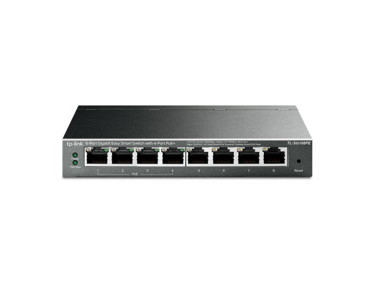 TP-LINK TL-SG108PE Easy Smart PoE+ kytkin 8-porttinen - Lourun verkkokauppa