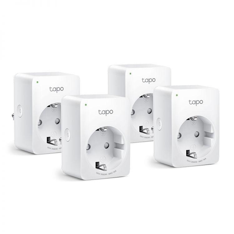 TP-LINK Tapo P110(4-Pack) Mini Smart Wi-Fi -älypistorasia, valkoinen - Lourun verkkokauppa