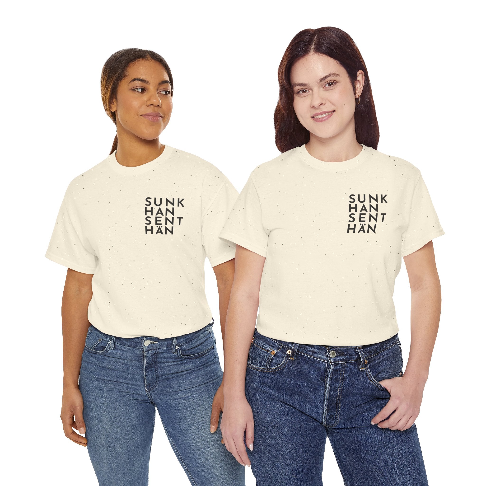 Sunkhan Senthän t-paita Kittilän tyyliin, musta teksti | 100% puuvillaa, unisex
