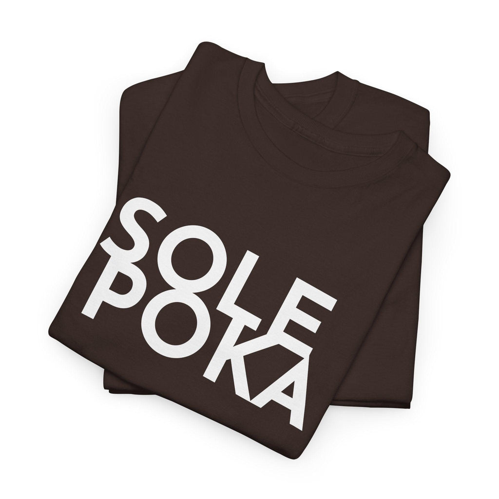 Sole Poka t-paita, valkoinen teksti | 100% puuvillaa, unisex - Lourun verkkokauppa