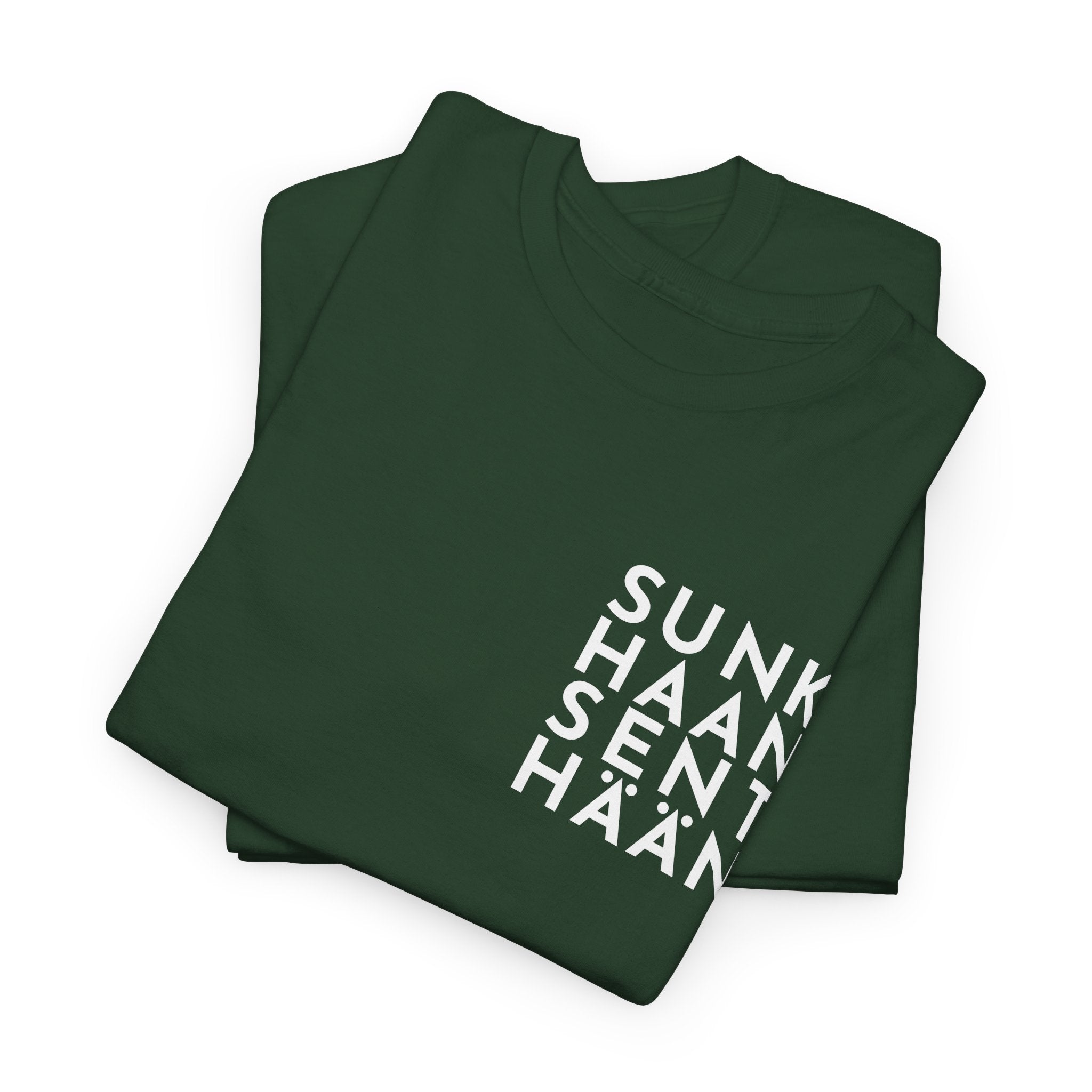 Sunkhaan Senthään t-paita, valkoinen teksti | 100% puuvillaa, unisex