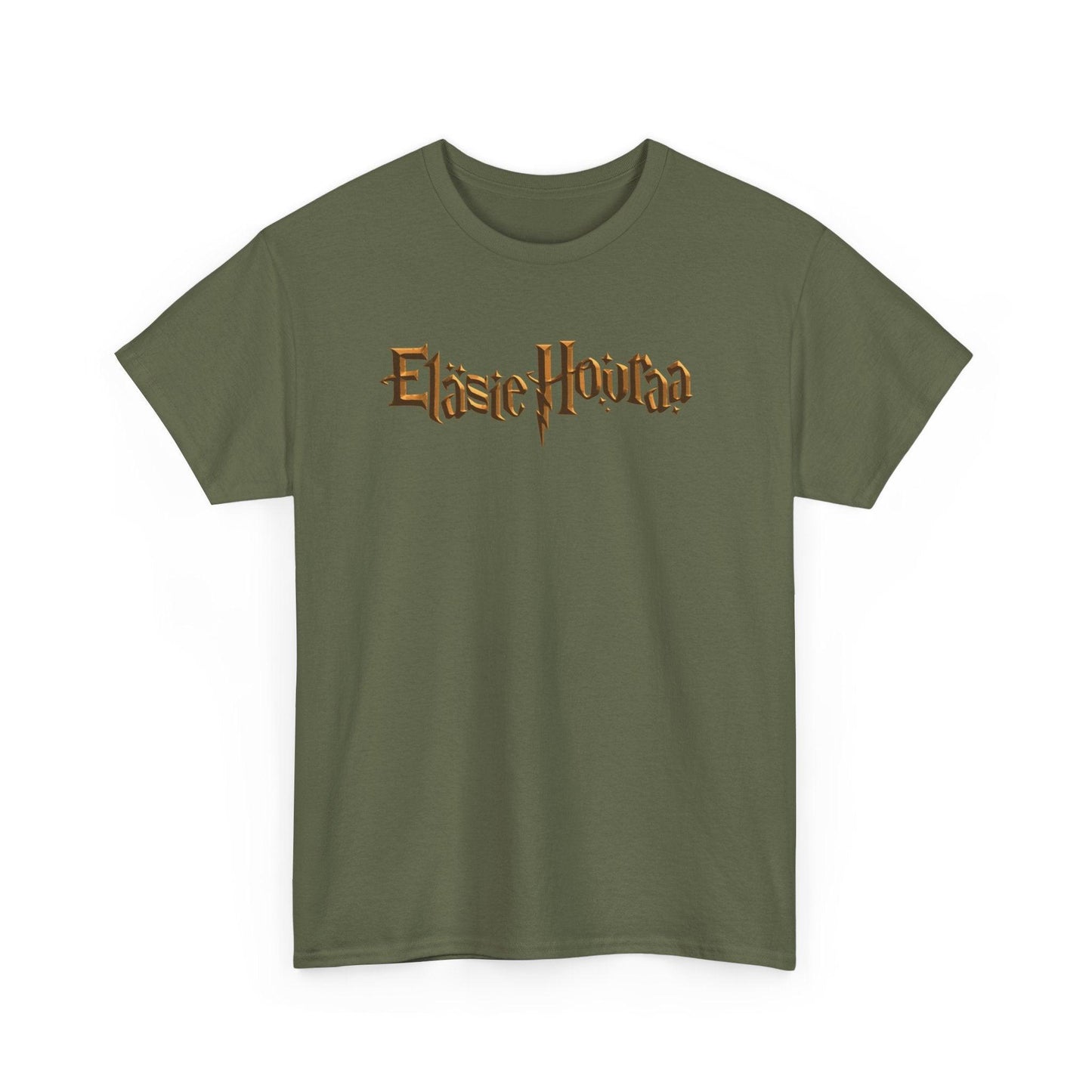 Eläsie Houraa t-paita, kultainen logo | 100% puuvillaa, unisex - Lourun verkkokauppa