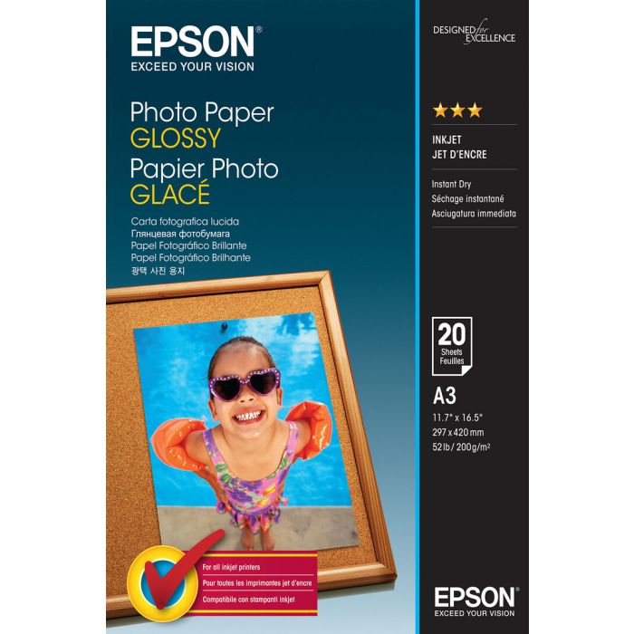 Epson Photo Paper Glossy - A3 - 20 arkkia, 200 g/m²