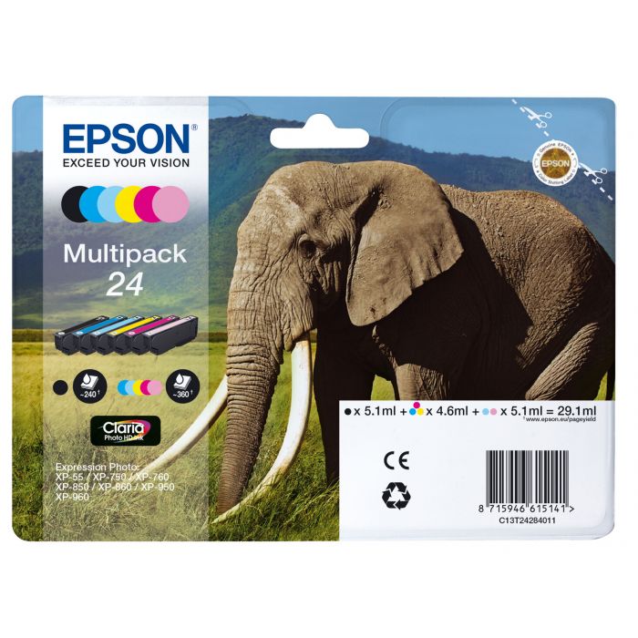 Epson 24 Elephant Multipack 6-väriä 24 -muste