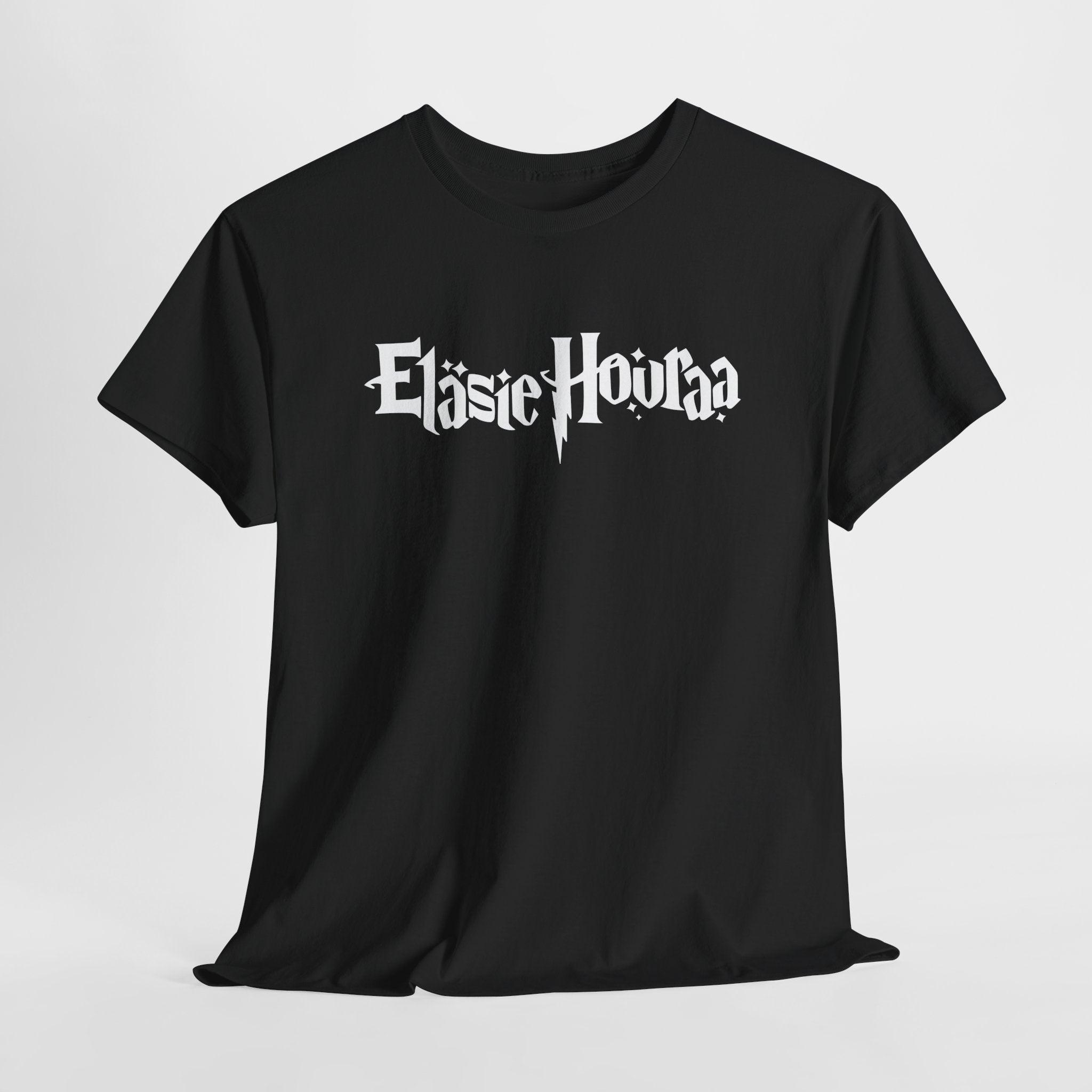 Eläsie Houraa t-paita, valkoinen teksti | 100% puuvillaa, unisex - Lourun verkkokauppa
