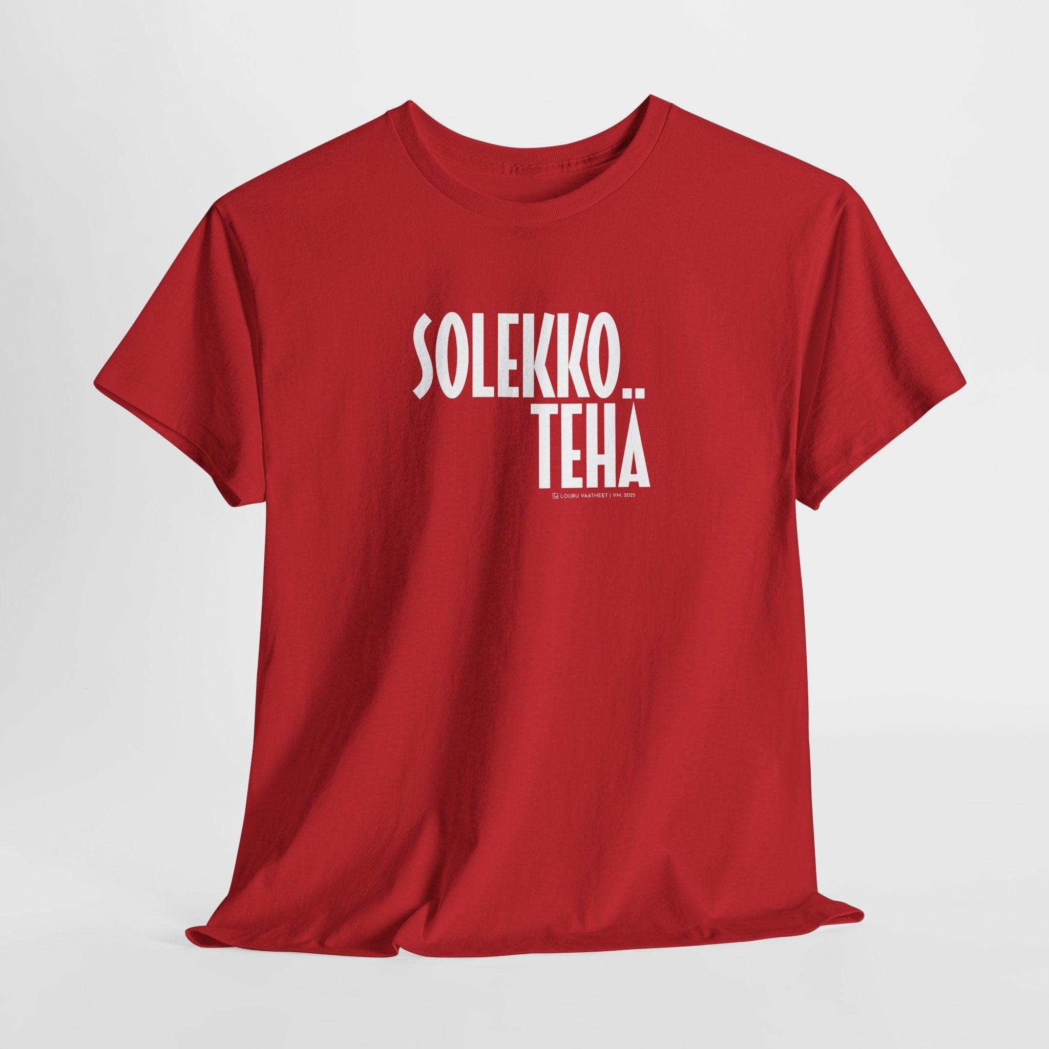 Solekko tehä t-paita, valkoinen teksti | 100% puuvillaa, unisex - Lourun verkkokauppa