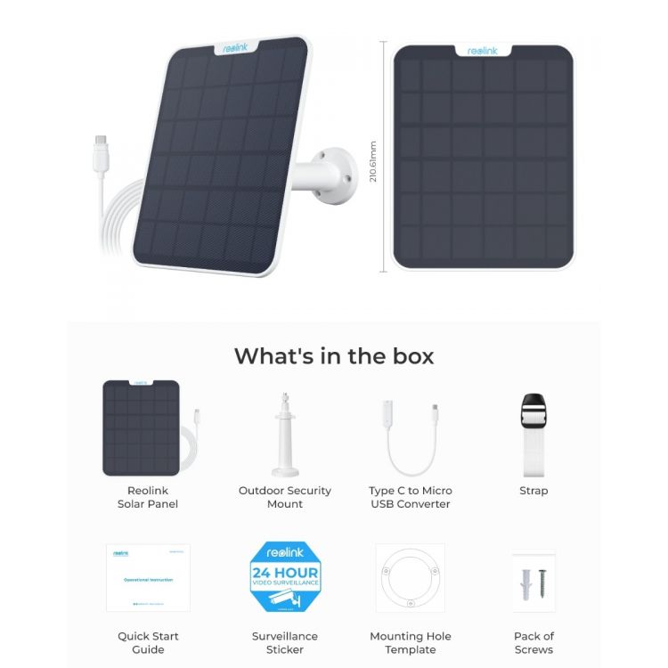 Reolink Solar Panel 2 aurinkopaneeli (valkoinen)