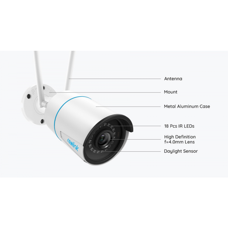 Reolink W320 5MP bullet AI WiFi kamera ulkokäyttöön (RLC-510WA) - Lourun verkkokauppa