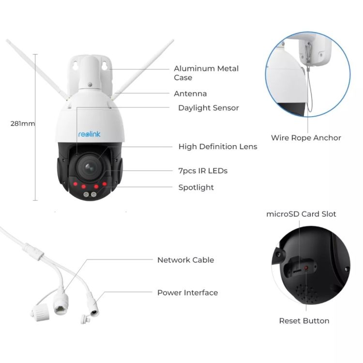 Reolink W840 8MP PTZ Auto Tracking AI WiFi 6 kamera ulkokäyttöön