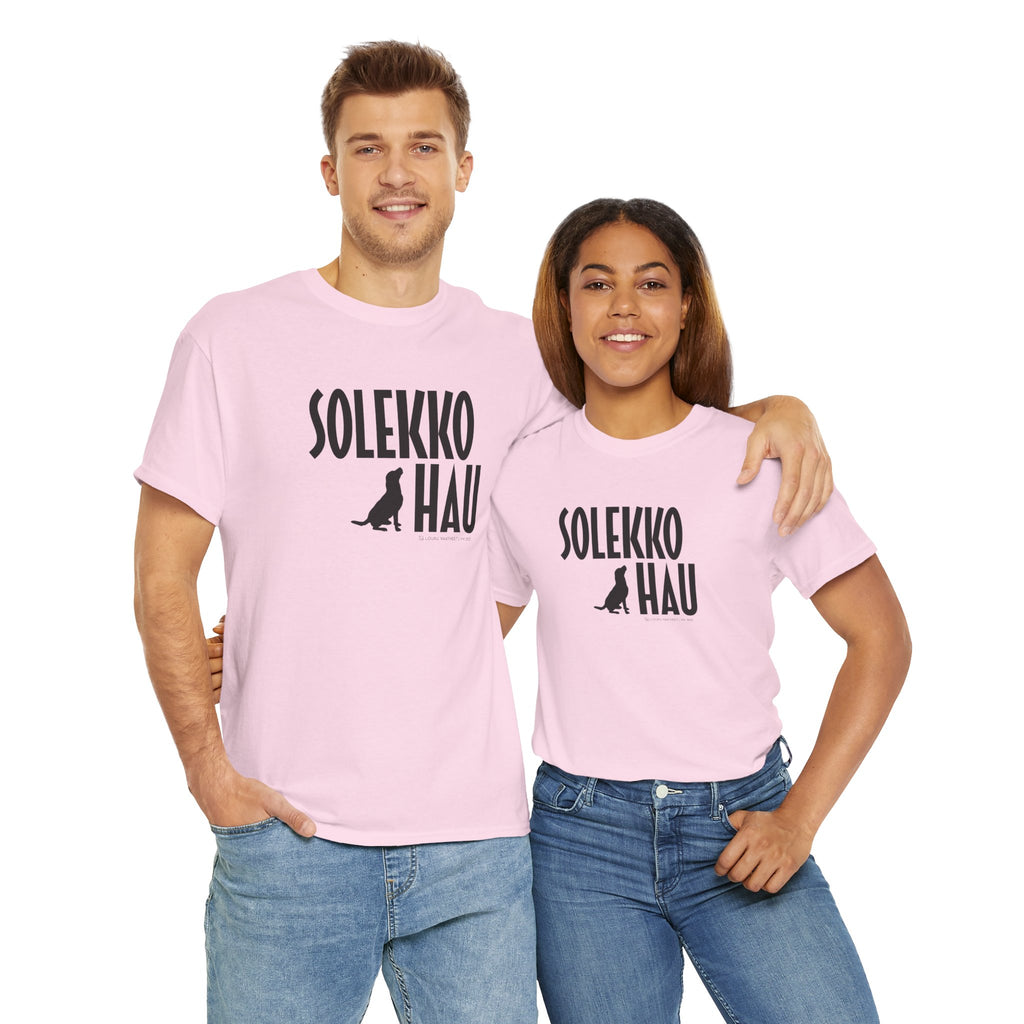 Solekko Hau t-paita, musta teksti | 100% puuvillaa, unisex