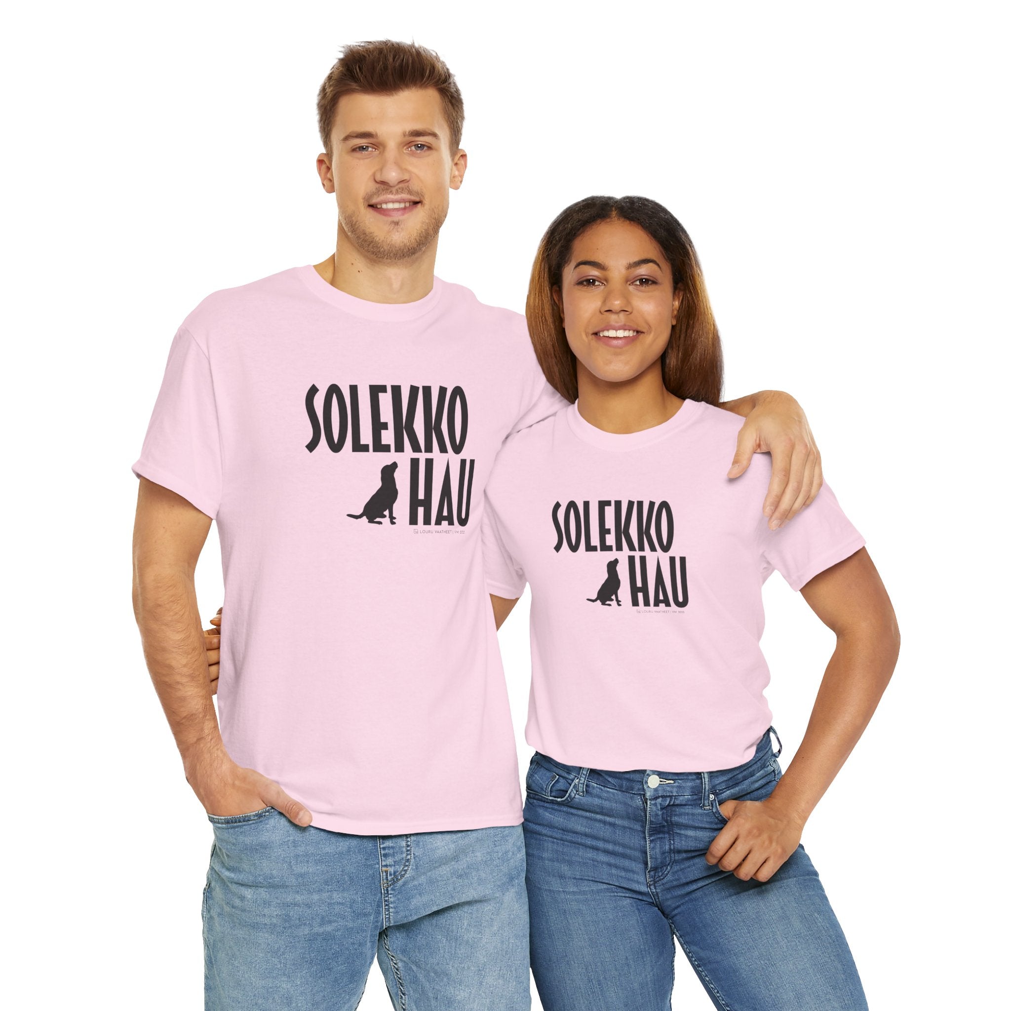 Solekko Hau t-paita, musta teksti | 100% puuvillaa, unisex
