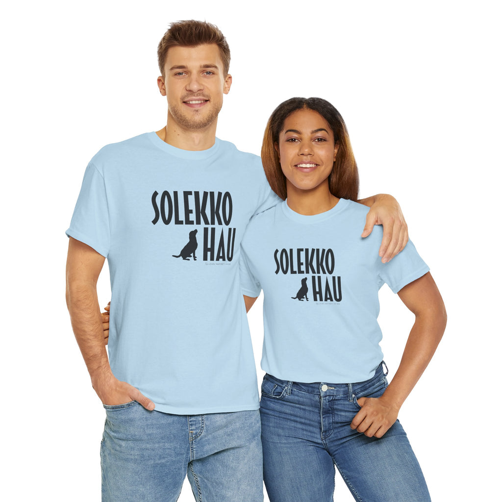 Solekko Hau t-paita, musta teksti | 100% puuvillaa, unisex