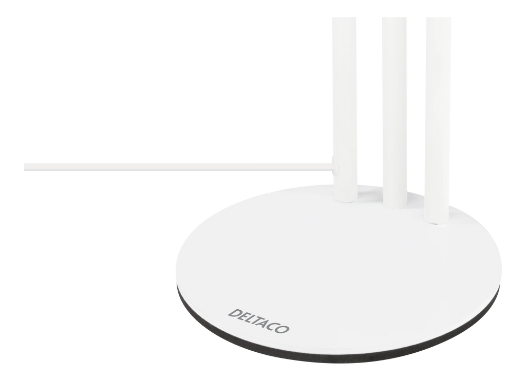 DELTACO Desk lamp, incl. phone and microphone stand, white