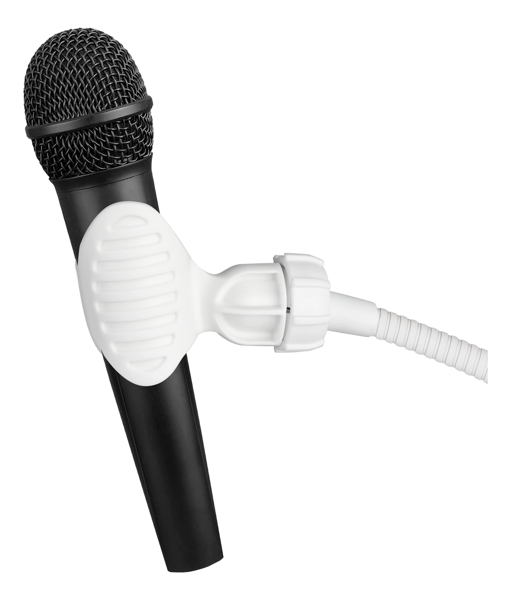 DELTACO Desk lamp, incl. phone and microphone stand, white