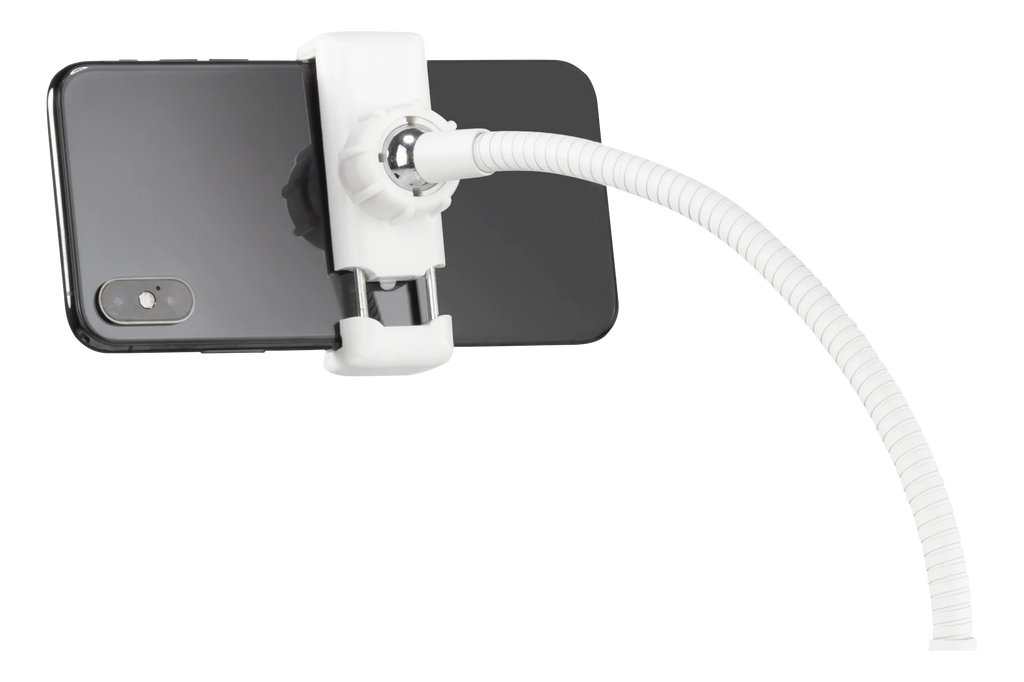 DELTACO Desk lamp, incl. phone and microphone stand, white