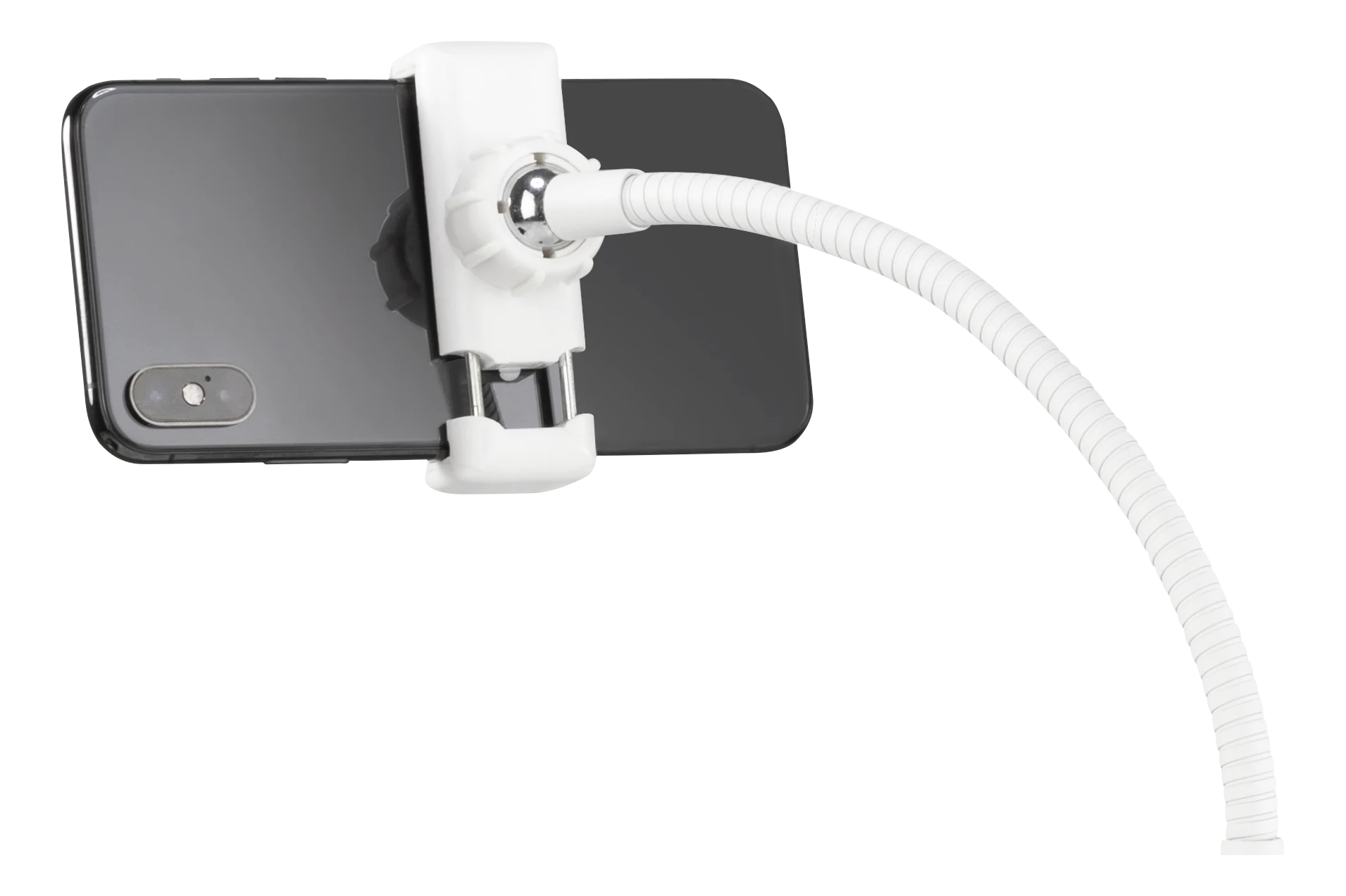 DELTACO Desk lamp, incl. phone and microphone stand, white