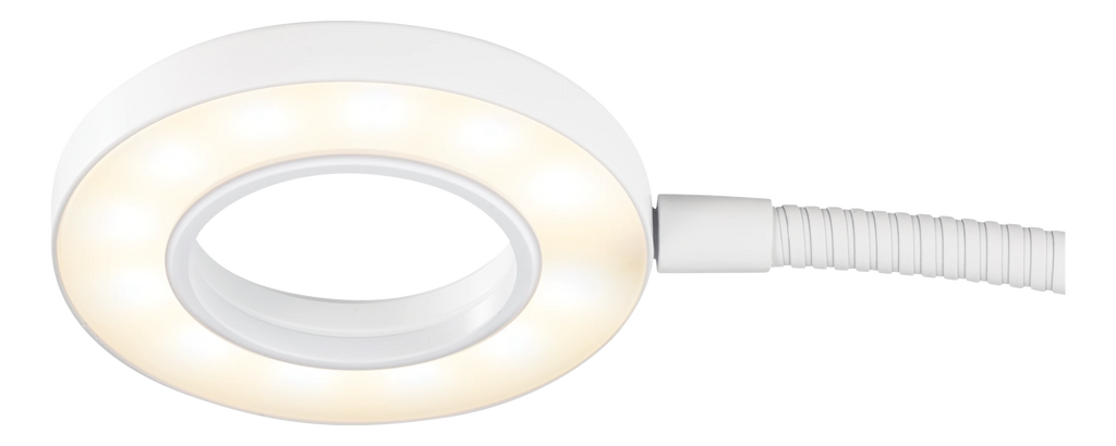 DELTACO Desk lamp, incl. phone and microphone stand, white