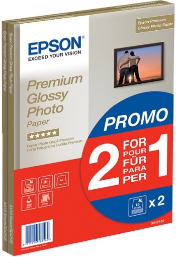 Epson Premium Glossy valokuvapaperi - A4, 2x 15 arkkia