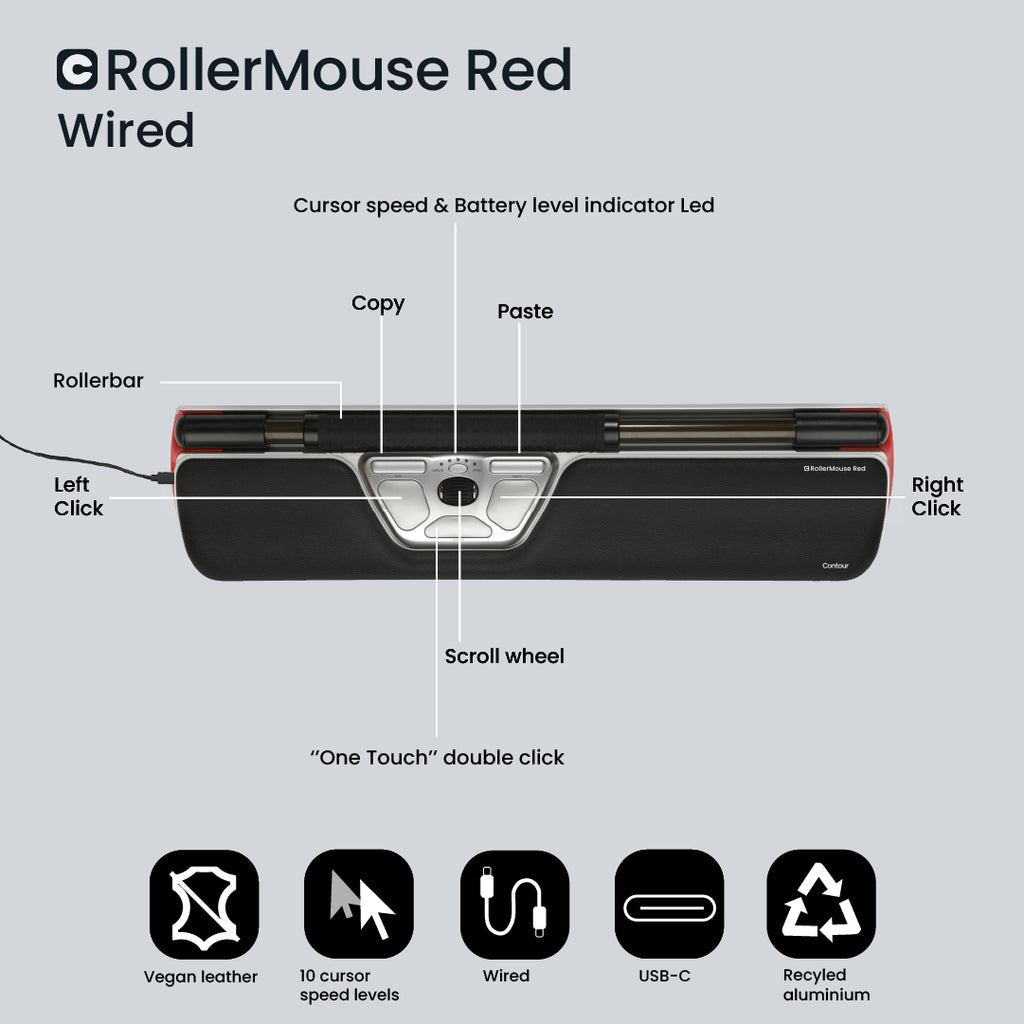 Contour Roller Mouse Red