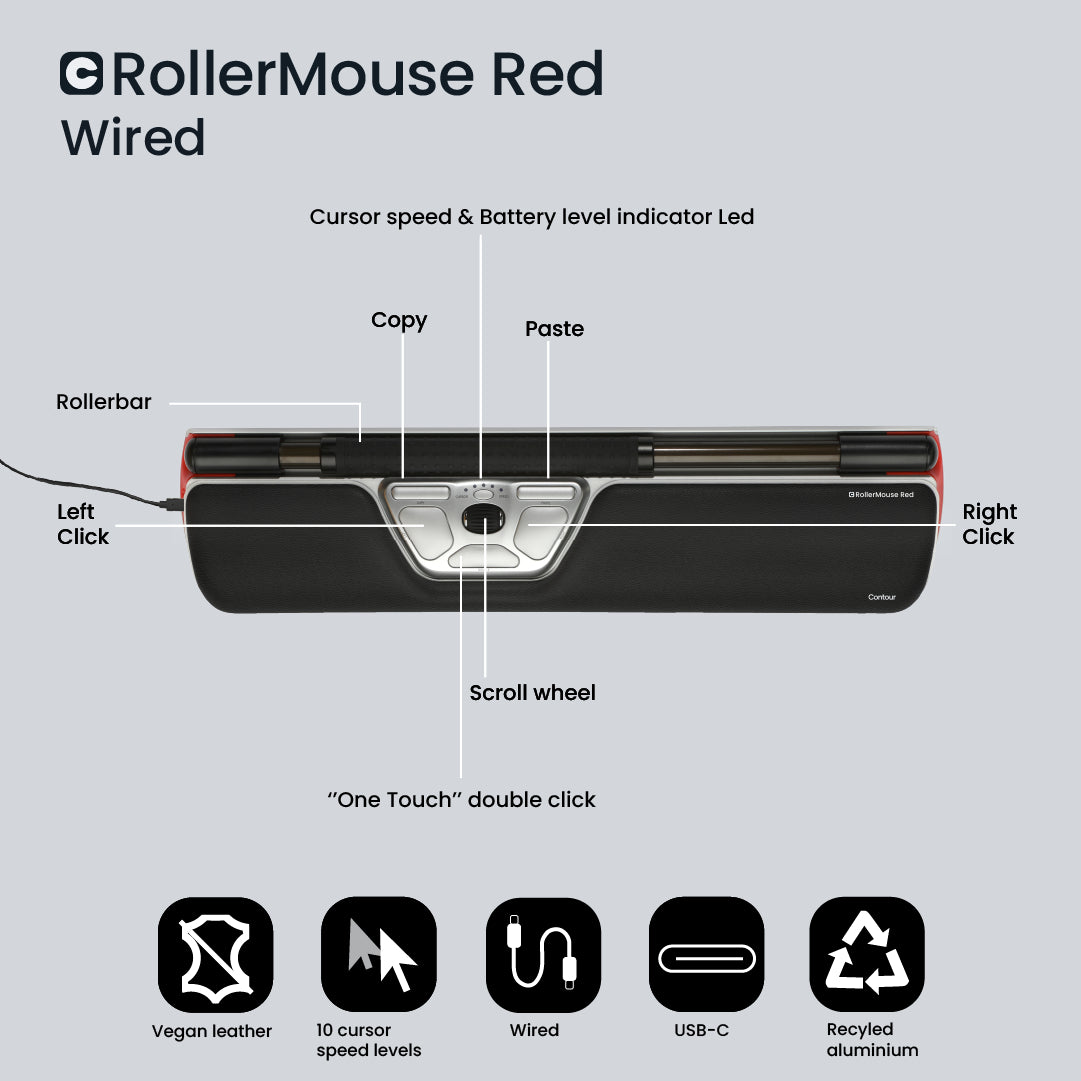 Contour Roller Mouse Red