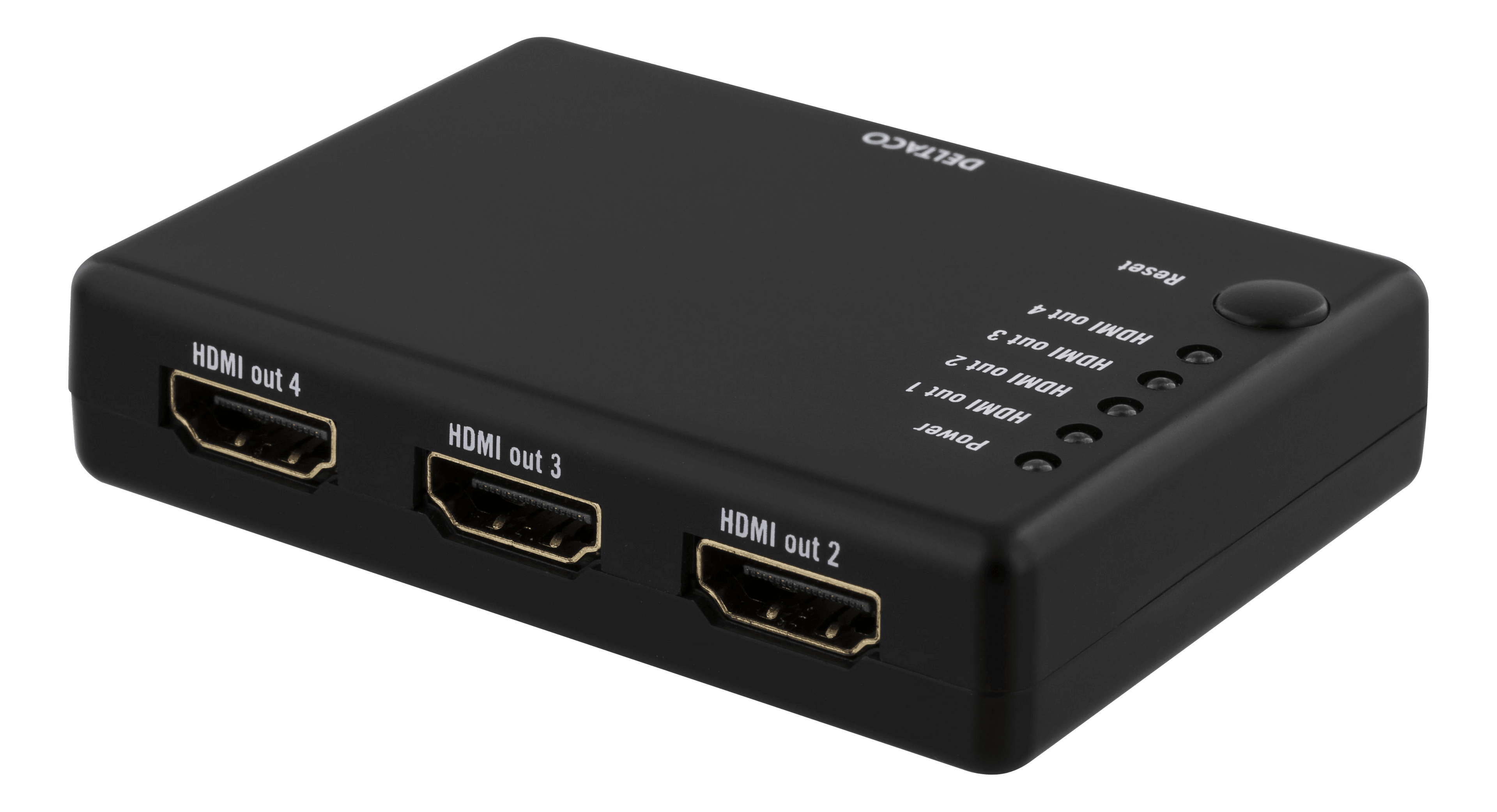 DELTACO HDMI-jakaja, 1 HDMI-tulo, 4 HDMI-lähtöä, 10,2 Gbit/s - Lourun verkkokauppa