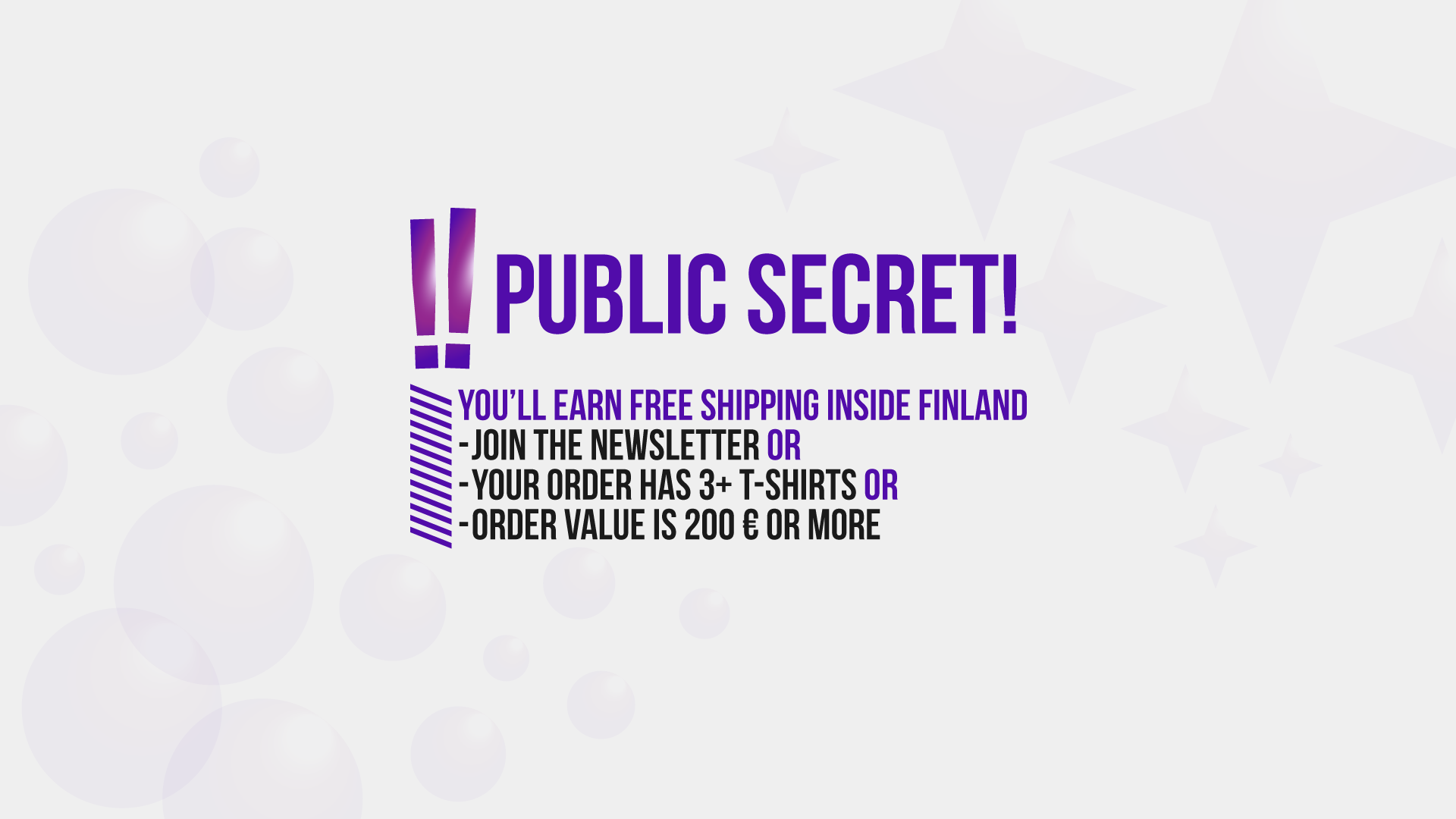 You'll earn free shipping inside Finland from Louru with three different ways