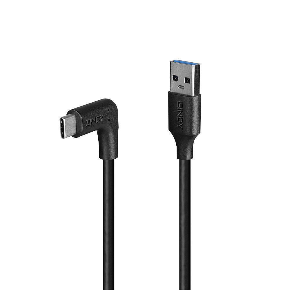 Lindy Lindy USB 3.2 A to C kaapeli 90° kulmalla 0,5m - Lourun verkkokauppa